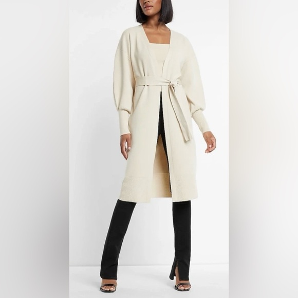 Express Tie Belted Duster Cardigan Size Small - Picture 1 of 5